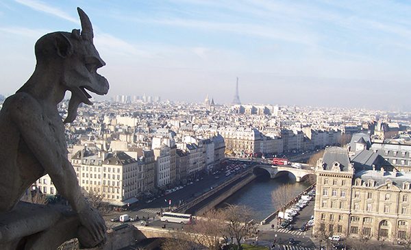 Paris as seen from the top of Notre Dame cathedral. Public domain image from Wikimedia Commons.