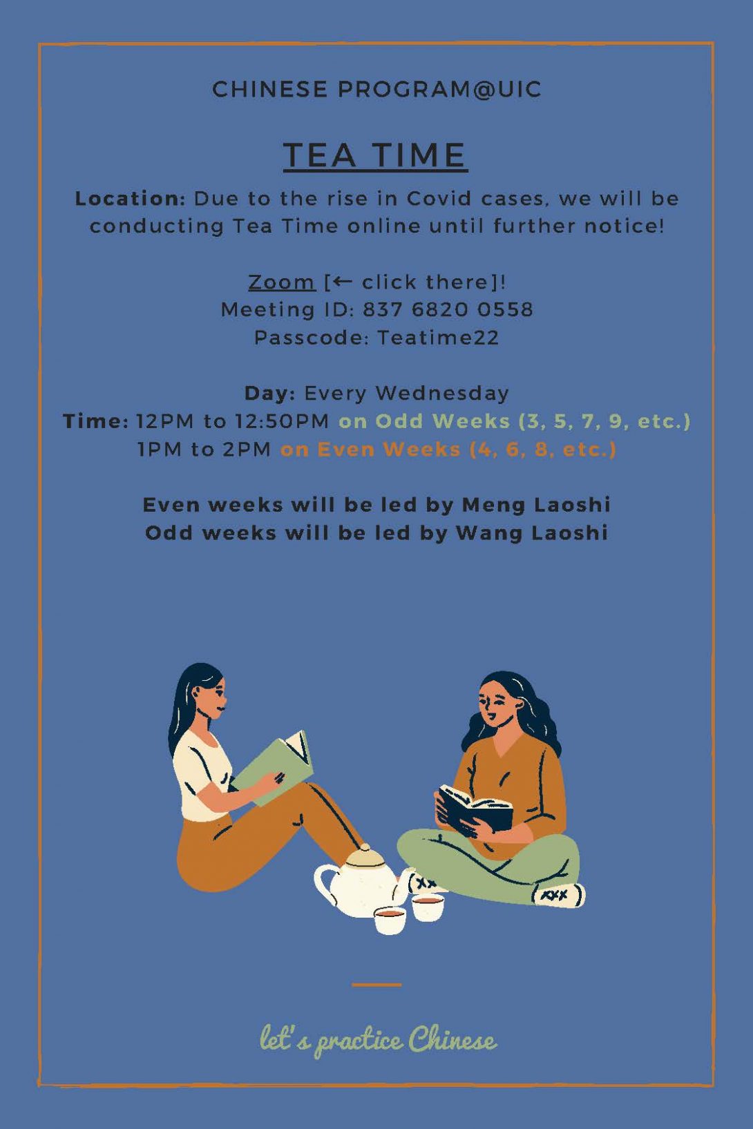 Flyer for tea time event