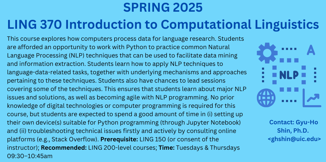 Course flyer for LING 370